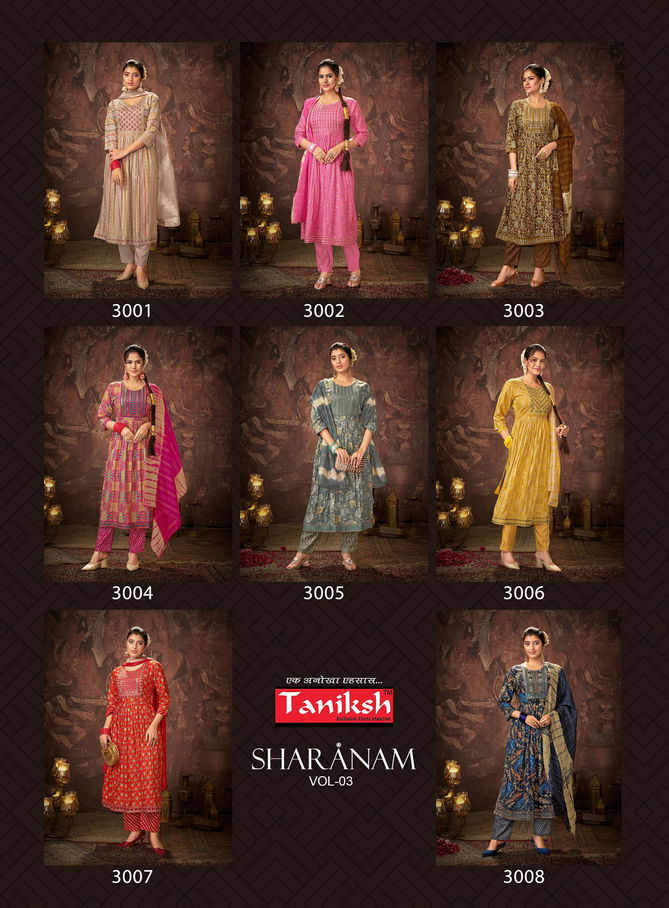 Sharanam Vol 03 By Taniksh Rayon Foil Printed Kurti Bottom With Dupatta Wholesale Shop In Surat
